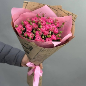 Букет из 5 розовых кустовых роз (50 см) в Домодедово