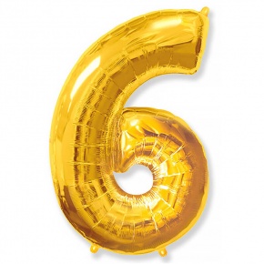 Шар гелиевый цифра 6 (40х102 см) в Домодедово Шар гелиевый цифра 6 (40х102 см) в Домодедово