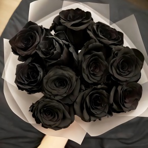 Букет "Черная королева" из 11 черных роз Эквадор (60 см) в Домодедово
