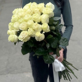 Монобукет из 25 роз Эквадор Мондиаль (80 см) в Домодедово