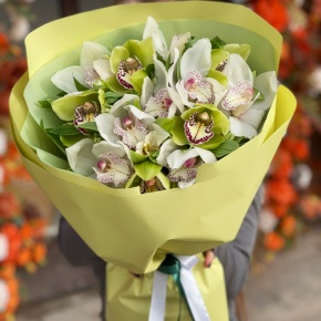 Букет "Бруклин" из орхидей и альстромерий в Домодедово