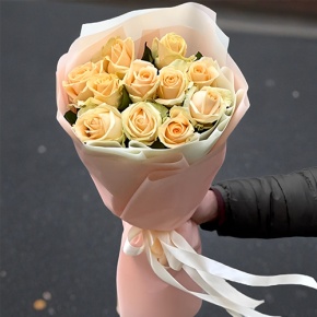 Букет из 11 роз Пич Аваланж (60 см) в Домодедово