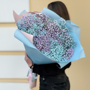 Букет "Радуга" из 15 гипсофил в Домодедово