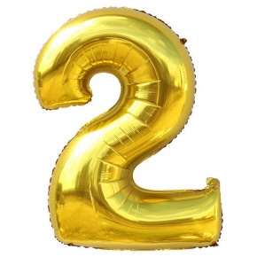 Шар гелиевый цифра 2 (40х102 см) в Домодедово