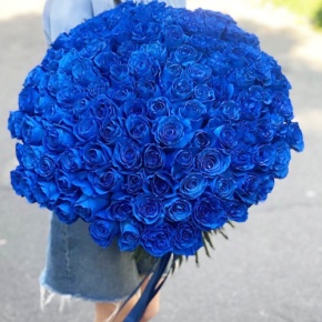 Букет из 125 синих роз Эквадор (60 см) в Домодедово
