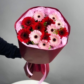 Букет "Румянец" из гербер микс в Домодедово