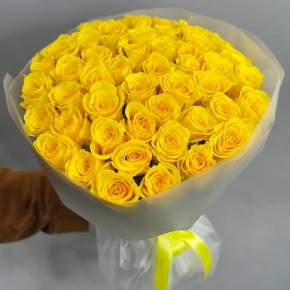 Букет "Золотце" из 51 лимонной розы (40 см) в Домодедово