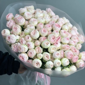 Букет из 25 кустовых пионовидных роз Мэнсфилд парк (50 см) в Домодедово