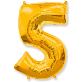 Шар гелиевый цифра 5 (40х102 см) в Домодедово Шар гелиевый цифра 5 (40х102 см) в Домодедово