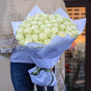 51 белая роза (40 см) в Домодедово