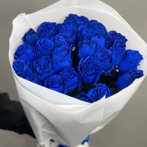 25 синих роз Эквадор (60 см) в Домодедово
