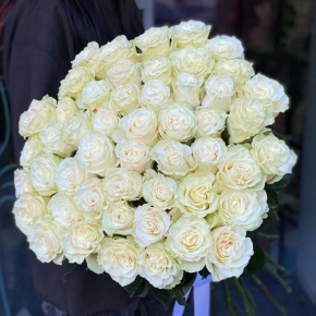 Букет из 51 розы Эквадор Мондиаль под ленту (80 см) в Домодедово