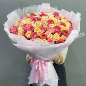 Букет из 101 розы  микс (70 см) в Домодедово