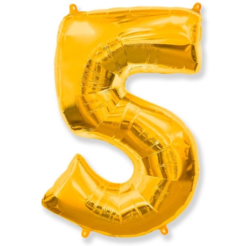 Шар гелиевый цифра 5 (40х102 см) в Домодедово