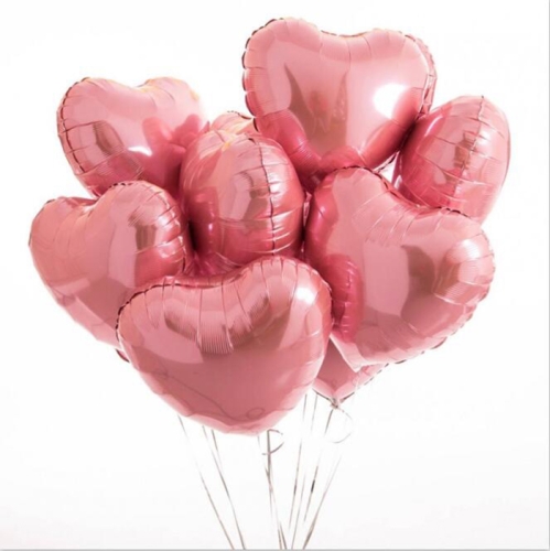 Сердце розовое фольгированный шар с гелием (45 см) в Домодедово