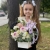 Композиция с георгинами на 1 сентября в белом ящике в Домодедово